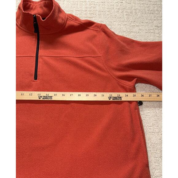 Saddlebred Fleece Pullover 1/4 Zip Long Sleeve Size L Orange - Picture 3 of 5